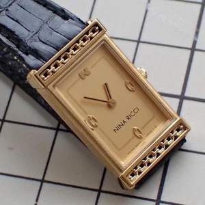 Seiko Tank 1985 Nina Ricci Quartz Wristwatch Classic Elegant Rectangular Design - Picture 1 of 24
