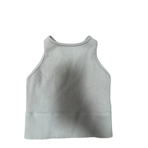 Gilly Hicks Ribbed Tank Top XS Racerback sportlich ärmellos grau - Bild 1 von 3