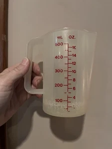 Tupperware Vintage Measuring Pitcher Opaque 1669-1 Red Markings - Picture 1 of 11
