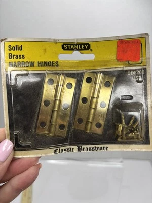 Bisagras estrechas de latón macizo Stanley 2 pulgadas por 1 nuevas clásicas # CD5300 Foto 1 de 2