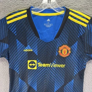 Manchester United Jersey Womens Medium Blue Adidas 2021/2022 Third #19 - Picture 1 of 9