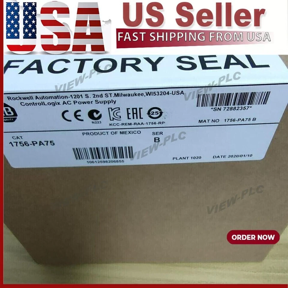 AB 1756-PA75 ControlLogix AC Power Supply 1756PA75 Allen Bradley US Free Tax - Image 1 of 1