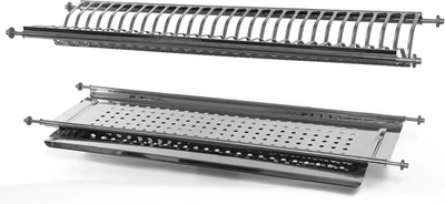 SCOLAPIATTI ACCIAIO INOX AISI 430 DA 86 CM per PENSILI DA 90 CM ATTACCO a MOLLE  - Immagine 1 di 4