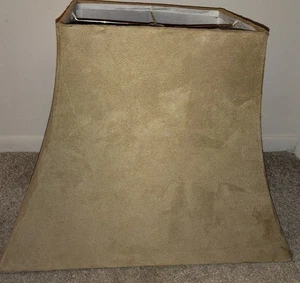 Lamp Shade Square Bell suede beige LG Very good - Picture 1 of 11