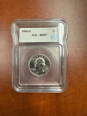 1990-D Washington Quarter MS67 ICG - Image 1 of 2