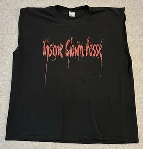 Vintage Insane Clown Posse ICP 90’s XXL Black Red 100% Cotton Cut Off  T Shirt - Picture 1 of 15