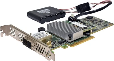LSI MR SAS 9380-8e 12G PCIe x8 RAID Controller 03-25528-07A +Cache +BBU FP - Bild 1 von 4