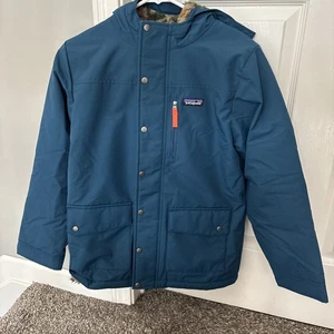 Patagonia Boy's Sz L (12) Full Zip Snap Aztec Sherpa Lined Infurno Hooded Jacket - Picture 1 of 6