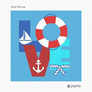 Love The Sea Needlepoint Canvas - Picture 1 of 2