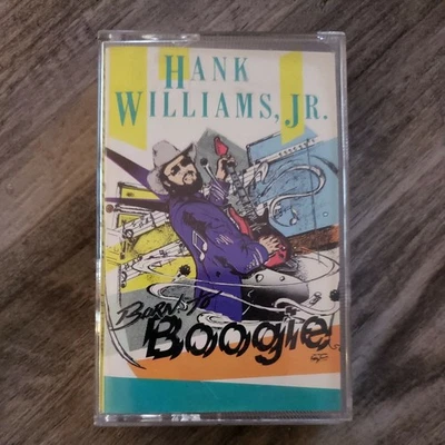 Vintage 1987 Hank Williams Jr. Born To Boogie Cassette Tape Country Foto 1 de 2
