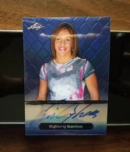 Cris Cyborg RC --2011 Leaf Metal--( Blue Version ) on card  RC Auto #d 21/25 UFC - Picture 1 of 2