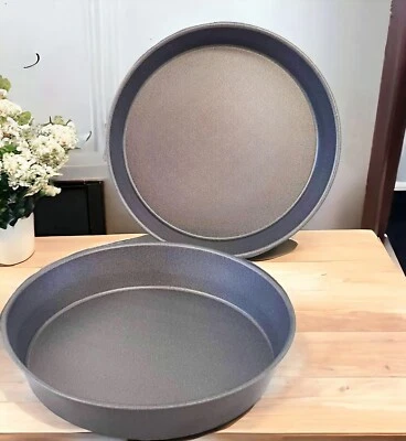 SAMUEL GROVES 2x Large 10" Tin Fixed Base 26 cm Sandwich Sponge Non-Stick Cake Bakeware