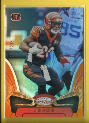 Joe Mixon 2018 Certified MIRROR ORANGE Card 9 #'d / 225 Cincinnati Bengals - Image 1 of 2