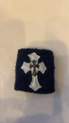 Auténtica Pulsera Corazones Cromados Vintage Cruz Azul Marino Foto 1 de 4