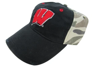 New Wisconsin Badgers OSFA Adjustable Camo Distressed Hat - Bild 1 von 5