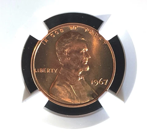 1967 SMS 1C MS 67 RD LINCOLN MEMORIAL CENT CENT NGC Cover