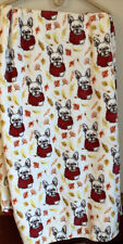 FRENCH BULLDOG THROW BLANKET IN RED SCARF