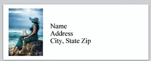 Personalized Address Labels Girl at beach (Bx 980) - Picture 1 of 3