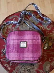 NWT Harris Tweed 'Almond' Mini Bag Hot Pink Tweed  - Picture 1 of 9