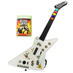 Guitar Hero X Polorer Controller Xbox 360 Red Octane White Wired GH World Tour - Picture 1 of 10
