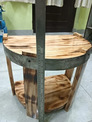 Black Walnut Live Edge Handmade Bourbon Barrel Half End  Stylish Designer Gift - Image 1 of 4