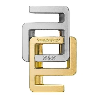HANAYAMA Hazuru Cast A & A [Difficulty level 2] 50x80x130mm Metalic Puzzle NEW - Image 1 of 3