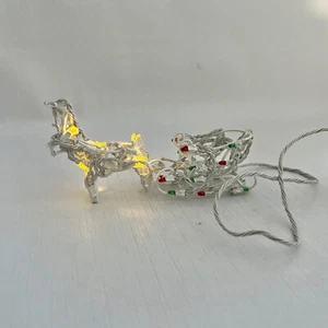 Vtg Lemax Battery Operated Lighted Reindeer Sleigh Flashing Christmas Village - Picture 1 of 4