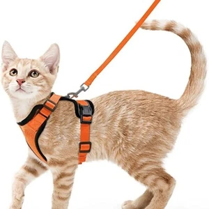 Adjustable Cat Harness and Leash for Walking Vest Soft Harnesses for Cats kitten - Picture 1 of 15