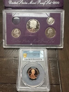 1990 No S PCGS PR68RD DCAM RARE Lincoln Cent with original mint proof set. - Picture 1 of 5