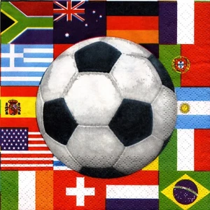 SERVIETTES EN PAPIER FOOTBALL COUPE DU MONDE FIFA. PAPER NAPKINS SOCCER FIFA - Picture 1 of 1