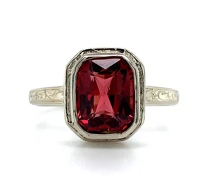 14k White Gold 1.92 Carat Genuine Natural Garnet Ring Size 6.25 (#J5819) - Picture 1 of 8
