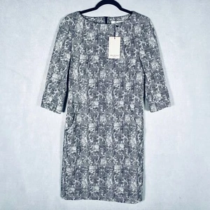 MM lafleur Etsuko Dress Womens 10 Gray Cotton Blend Sheath NWT - Picture 1 of 13