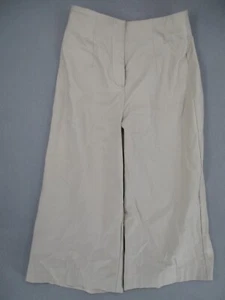 Country Road Pants Womens 10 Beige Khaki High Rise Wide Relaxed Elastic Pleated - Picture 1 of 14