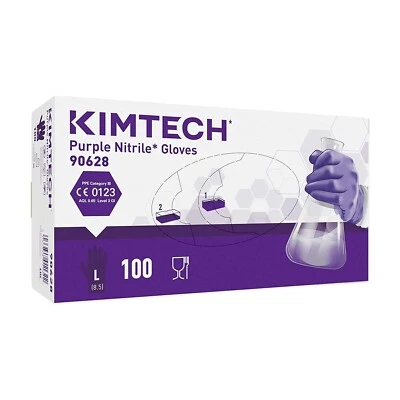 Kimtech Purple Nitrile Disposable Protective Gloves latex free &powder-free - Image 1 of 4