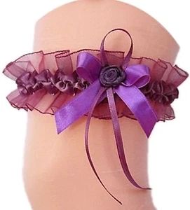 CINTA LILA PÚRPURA VIOLETA BODA CON BRAGAS DE SATÉN NOVIA NUEVA UE - Imagen 1 de 4