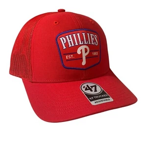 Philadelphia Phillies '47 Brand MLB Red Adjustable Snapback Trucker Cap Hat OSFM - Picture 1 of 10
