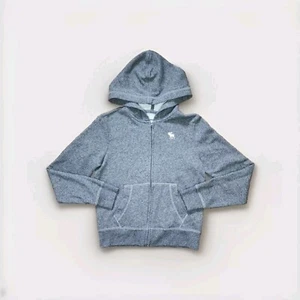 Abercrombie Kids Girls Hooded Zip-up Jacket Hoodie Gray Size 11/12 Medium 11  12 - Picture 1 of 9