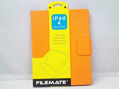 NEW Filemate  IPad 4 Folio Case Fold To Stand Protective Secure Orange 10' - Image 1 of 4