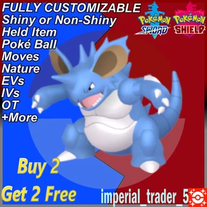 Pokémon Sword and Shield ✨ Shiny Nidoking ✨ W/ Best 6IV Customizable - Picture 1 of 1