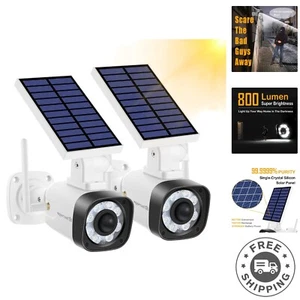 Realistic Solar-Powered Dummy Security Cameras with Motion-Activated Floodlight - Picture 1 of 9