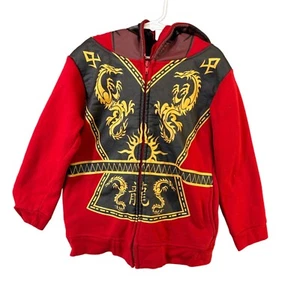 Boys Ninja Red hoodie Full Face Hood EUC Size 4/5 - Picture 1 of 10