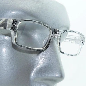 Reading Glasses Sharp Ink Style Tattoo Graffiti Frame +1.25 Clear Black - Picture 1 of 4
