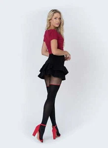 Sexy tights with red accent- Stockings imitation- Surprise by Knittex- 50 denier - Picture 1 of 1