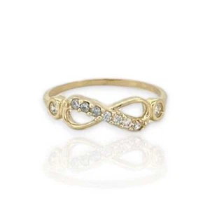 CZ Infinity Ring - 10K Yellow Gold - Picture 1 of 15