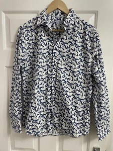 Linea Men's Shirt Floral print White/ Blue Shirt UK Size M - Picture 1 of 7