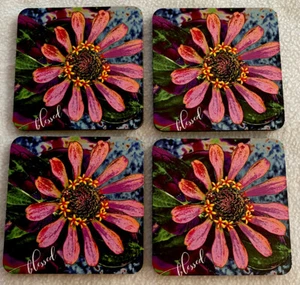 Montañas posavasadas para bebidas flor bendita 4x4 espalda de corcho acabado mate fácil limpieza conjunto de 4 mods - Imagen 1 de 2