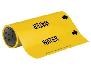 Brady Roll Form Pipe Marker B-946, 12" X 30' Pressure Sensitive Vinyl "WATER" - Picture 1 of 2