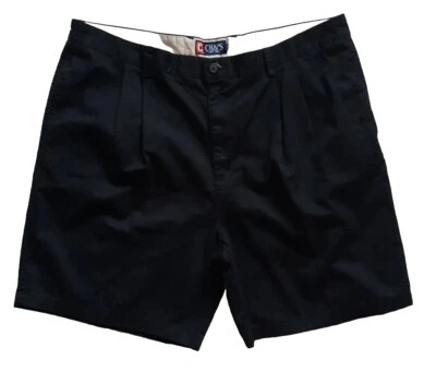 Chaps Black Casual Pleated Chino Shorts w/ Pockets Men's Size: 42 Big & Tall - Image 1 of 4
