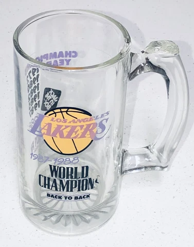 Vintage Los Angeles Lakers 1987-1988 NBA World Champions Back to Back Glass Mug Cover