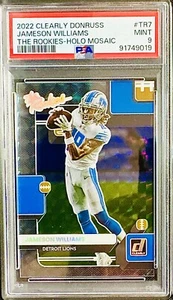 Jameson Williams 2022 Panini Clearly Donruss The Rookies Holo Mosaic SP PSA 9 - Picture 1 of 2